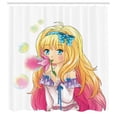 thumbnail image 3 of Ambesonne Anime Shower Curtain, Manga Cartoon Art, 69"Wx84"L, Pink Yellow, 3 of 5