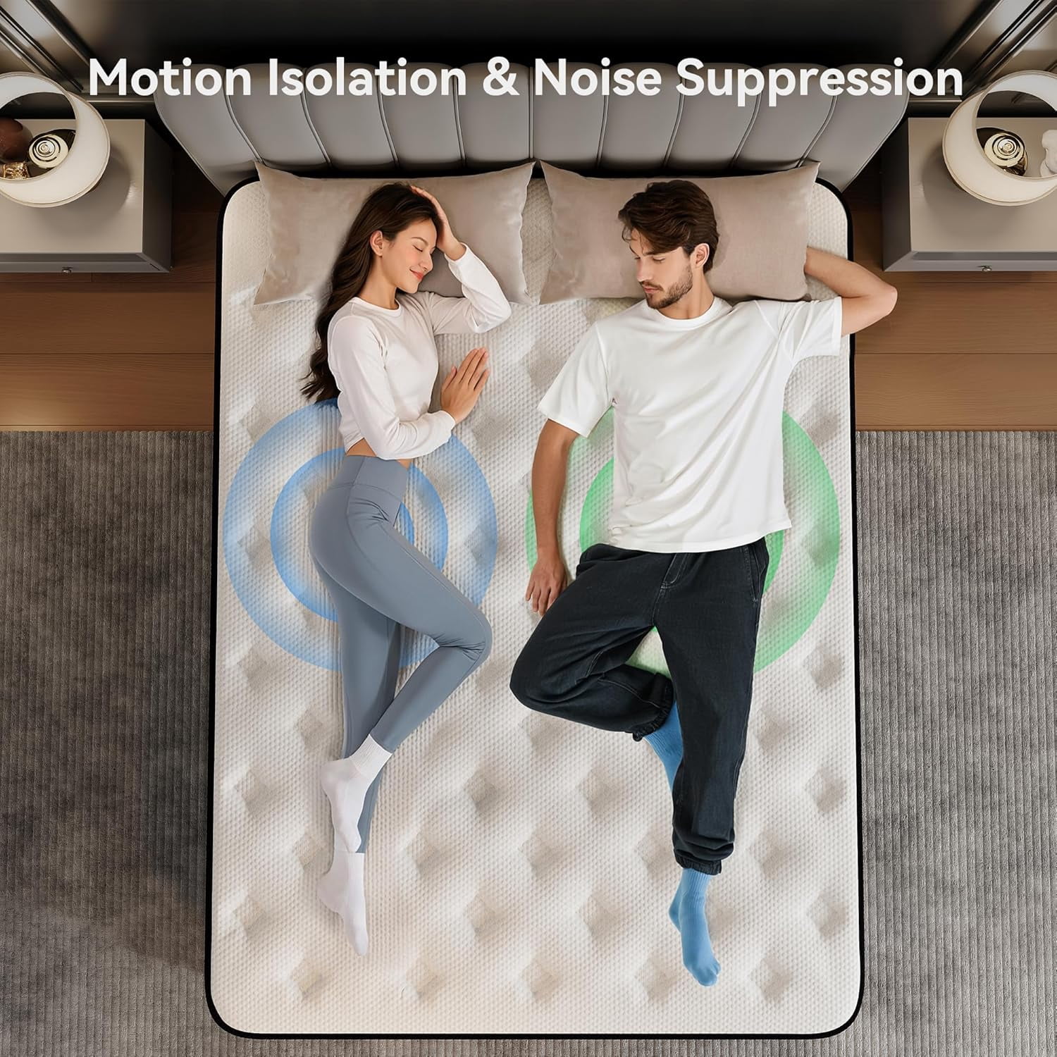 Sailvan Queen Mattress, 12 Inch Hybrid mattresses with Independent Pocket Coils, Memory Foam Mattress in a Box, Motion Isolation, Medium Firm,CertiPUR-US,100 Nights Trial