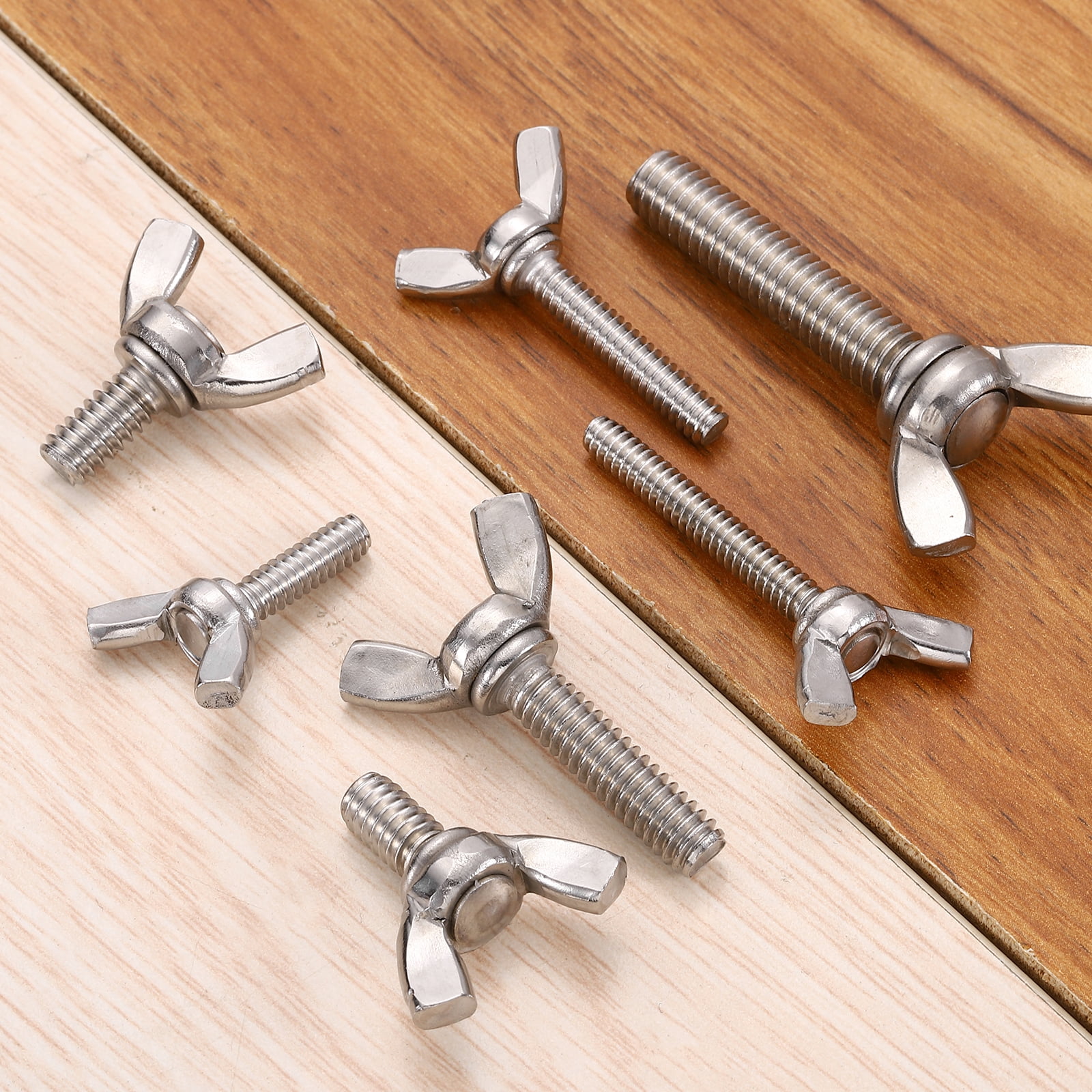 Uxcell 15 Pack 5/16-18" x 1/2" Wing Butterfly Screw Bolts, 304 Stainless Steel Machine Fastener, Thumb Hand Screws for Electronic Equipment, Silver Tone