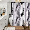 thumbnail image 2 of Lavender Shower Curtain, Modern Purple and Grey Striped Shower Curtain Set for Bathroom Waterproof Polyester Shower Curtain with Hooks 60"W x 72"L (Pack of 1), 2 of 6