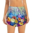 thumbnail image 3 of Uemuo Spring Flower Seasonal Pattern Women's Athletic Shorts High Waisted Running Shorts with Liner Pockets Gym Elastic Workout Shorts-X-Large, 3 of 9