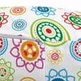 thumbnail image 3 of Modern Pouf Cover with Zipper, Colorful Style Inspired Patterns with Flower Like Images Art, Soft Decorative Fabric Unstuffed Case, 30" W X 17.3" L, Multicolor, by Ambesonne, 3 of 5