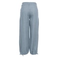 thumbnail image 5 of QURATI Women Baggy Cargo Jeans Mid Waist Wide Leg Parachute Denim Pants Sweatpants Pockets Womens Bottoms Light Blue M, 5 of 9