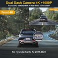 thumbnail image 2 of Cámara de salpicadero FITCAMX delantera 4K+trasera 1080P Hyundai Santa Fe 2021, 2 of 7
