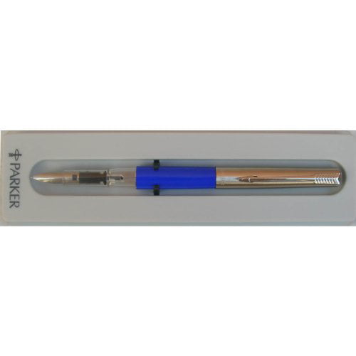 Parker Jotter Stainless Steel Fountain Pen Medium Pt New In Box Made In Uk 