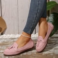 thumbnail image 7 of Viluyesy Loafers for Womens, Soft Sole Shallow Comfort Slip On Fashion Suede Leather Flats Shoes Pink US6, 7 of 7