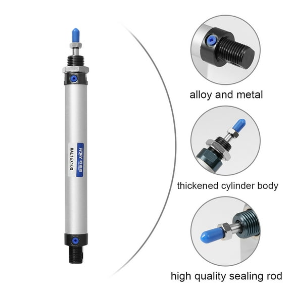 Raindrops 16mm Bore 100mm Stoke Pen Type Pneumatic Air Cylinder Double Action Single Rod