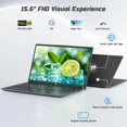 thumbnail image 4 of 15.6" FHD Student Laptop, Intel N150 Processor (4-Core, up to 3.6GHz), 16GB RAM, 256GB SSD, Fingerprint, Backlit Keyboard, 2-Year Warranty-Gray, 4 of 7