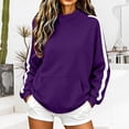 thumbnail image 2 of GZWYHT Mockneck Sweatshirt Camping Sweatshirts Plain Mock Neck Sweatshirt Funnel Neck Sweatshirt High Neck Sweatshirt Fall Sweatshirts for Women Long Sleeve Turtleneck Tops Purple S, 2 of 6