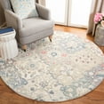 thumbnail image 2 of SAFAVIEH Glamour Charmaine Floral Wool Area Rug, Ivory/Red, 4' x 4' Round, 2 of 7