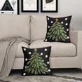 thumbnail image 7 of Christmas Pillow Covers 18X18 Inch Xmas Tree Polka Dot Snowflake Decorative Pillow Cases Black Winter Holiday Cotton Linen Throw Pillows Set of 2 Farmhouse Home Decor For Sofa Couch Bedroom Outdoor, 7 of 7