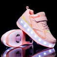 thumbnail image 5 of YAZI  Kids LED USB Charging Roller Skate Shoes with Wheel Shoes Light up Roller Shoes Rechargeable Roller Sneakers for Girls Boys Children, 5 of 9