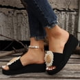 thumbnail image 6 of zttd fashion summer women slippers thick soles wedge heels open toe slip on light and comfortable solid color sunflower casual style women's slipper a, 6 of 9