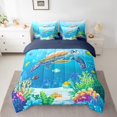 thumbnail image 2 of Erosebridal Teenager Sea Turtle Bedding Sets Twin Size,Underwater World Comforter Sets with Sheets,Microfiber Reversible Bed in a Bag Twin size,Sealife Room Decorative,7pcs, 2 of 6