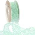 thumbnail image 1 of 7/8" Ribbon Hole Lace Trim Soft Green 25 yards, 1 of 3