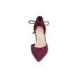 thumbnail image 6 of BLISSFUL STEP Women's High Block Heels Pointed Toe Ankle Strap Dress Shoes​ Burgundy 7.5, 6 of 8