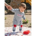 thumbnail image 6 of BemeyourBBs Newborn Baby Boy Valentines Day Romper Outfits Waffle Knit Stripe Romper Cute Letters Heart Embroidery Long Sleeve Jumpsuit Spring Clothes, 6 of 9