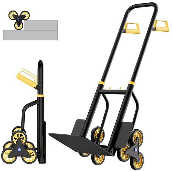 Accreate Heavy Duty Stair Climbing Hand Truck, 440 Lb Capacity Folding Dolly Cart with 6-Wheel Design & Telescoping Handle, Portable Stair Climbing Trolley for Home, Office, Warehouse & Moving Tasks