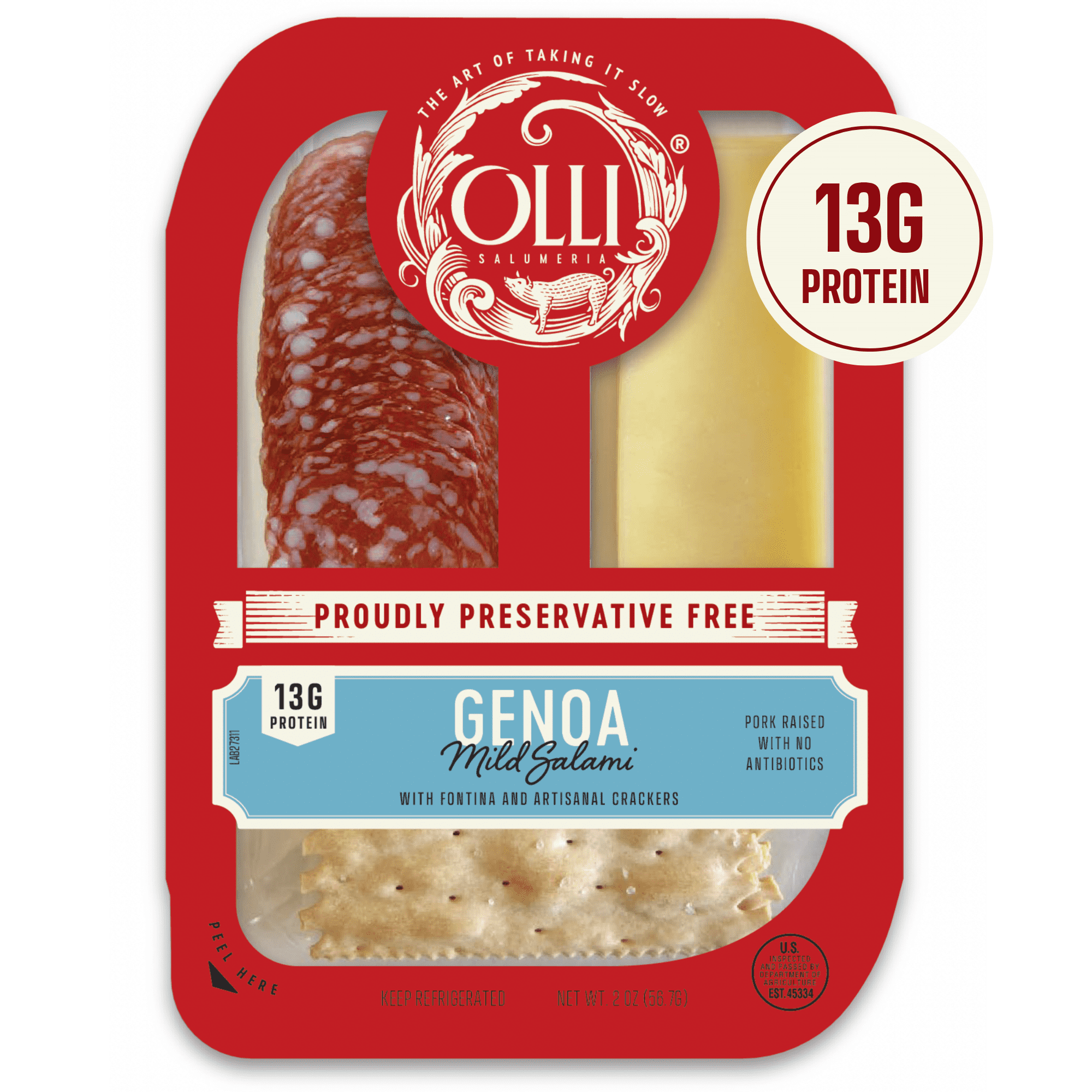 Olli Salumeria Genoa Salami and Fontina Charcuterie Snack Pack, 2 oz