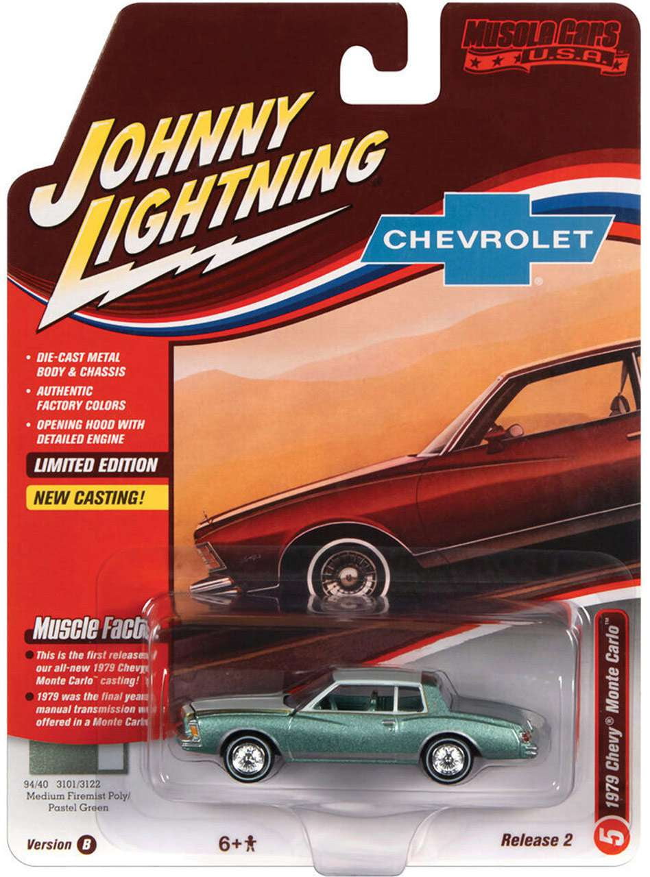 Johnny Lightning 1978 Chevrolet Monte Carlo Die-Cast Car - 1:64 Scale Black Model Car Collectible
