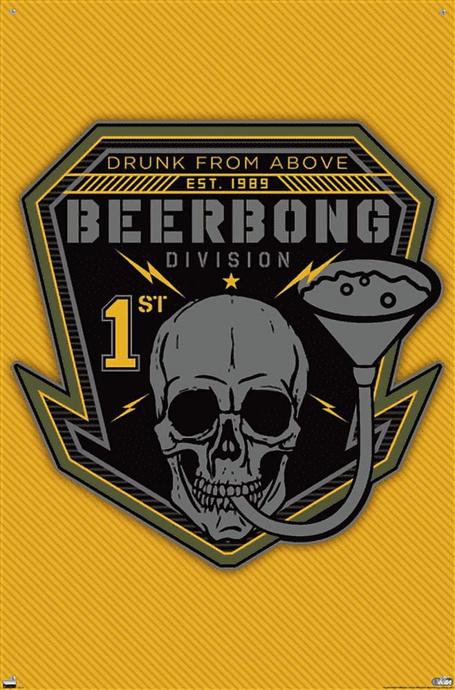 Lunch Hour Productions - Beerbong Division Wall Poster with Pushpins, 22.375" x 34"
