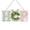 Hapeisy Pendant Artificial Flower Wooden Bunny Ornaments Simulation Welcome Card Decorations Multicolor Easter Decoration