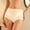 Beige, variant on Women's Brief Panties Seamless High Waist Solid Color Mesh Fabric Breathable