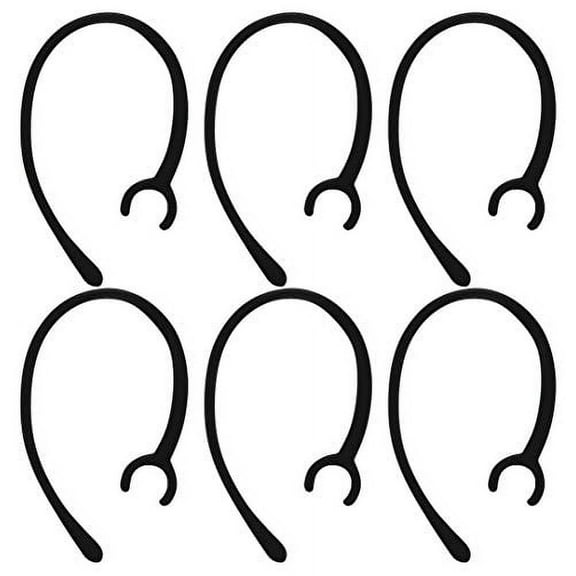 Replacement Ear Hooks Bluetooth Headset Headphones 6PCS Earhooks Fit for M155 M165 M1100 M100 M55 M28 M25 Voyager Edge Headpiece (6mm) (Black)