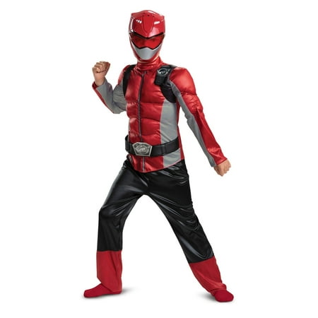 Boy's Red Ranger Muscle Halloween Costume - Beast Morphers