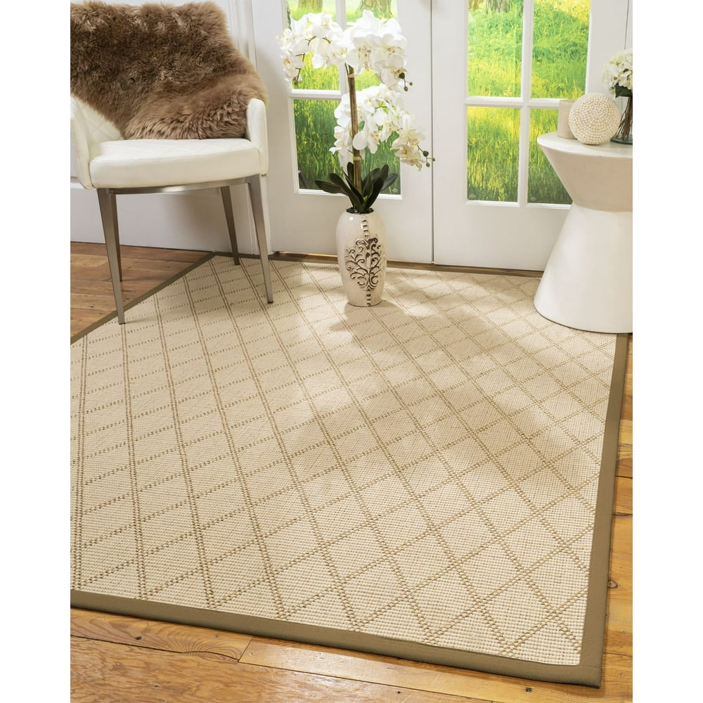 Natural Area Rugs Porto Custom Wool Sisal Rug, 8' x 10', Oval Squirrel