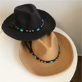 thumbnail image 4 of Sombrero de vaquero occidental de las mujeres de moda con la vaquera del fieltro del ala enrollada, 4 of 5