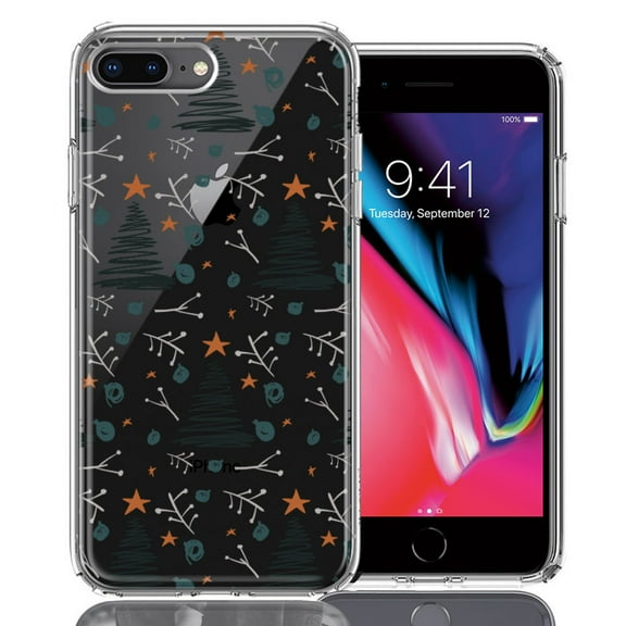 MUNDAZE For Apple iPhone 7/8 Plus Holiday Christmas Trees Design Double Layer Phone Case Cover