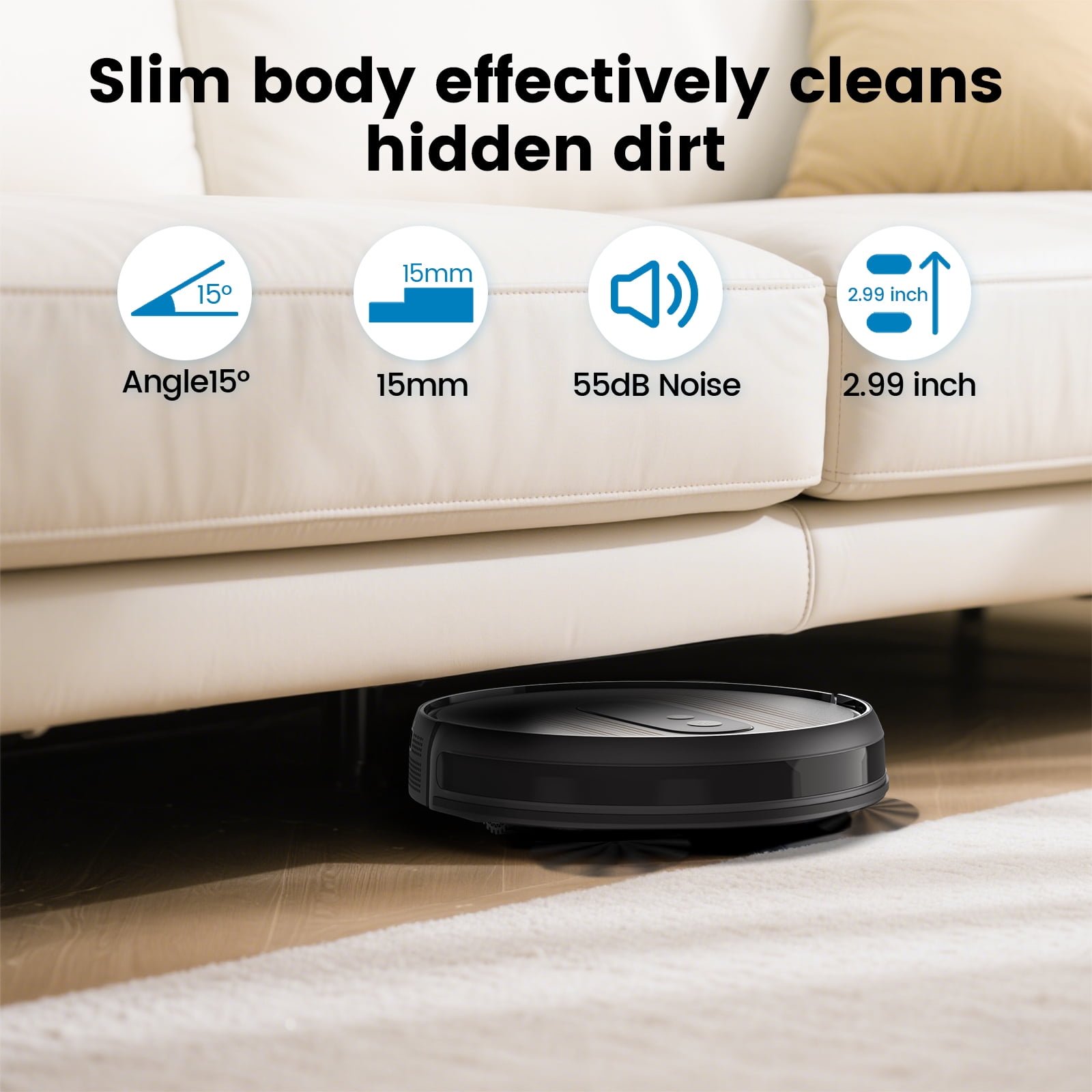 (2025Upgrade) AIRROBO®G50 Robot Vacuum with Home Mapping,2800 Strong power,Wi-fi Connect