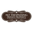 thumbnail image 2 of (3 pack) Signs ByLITA Designer No Trespassing Private Property Sign All Deliveries to Main House Front Door Sign (Dark Brown) - Large, 2 of 6
