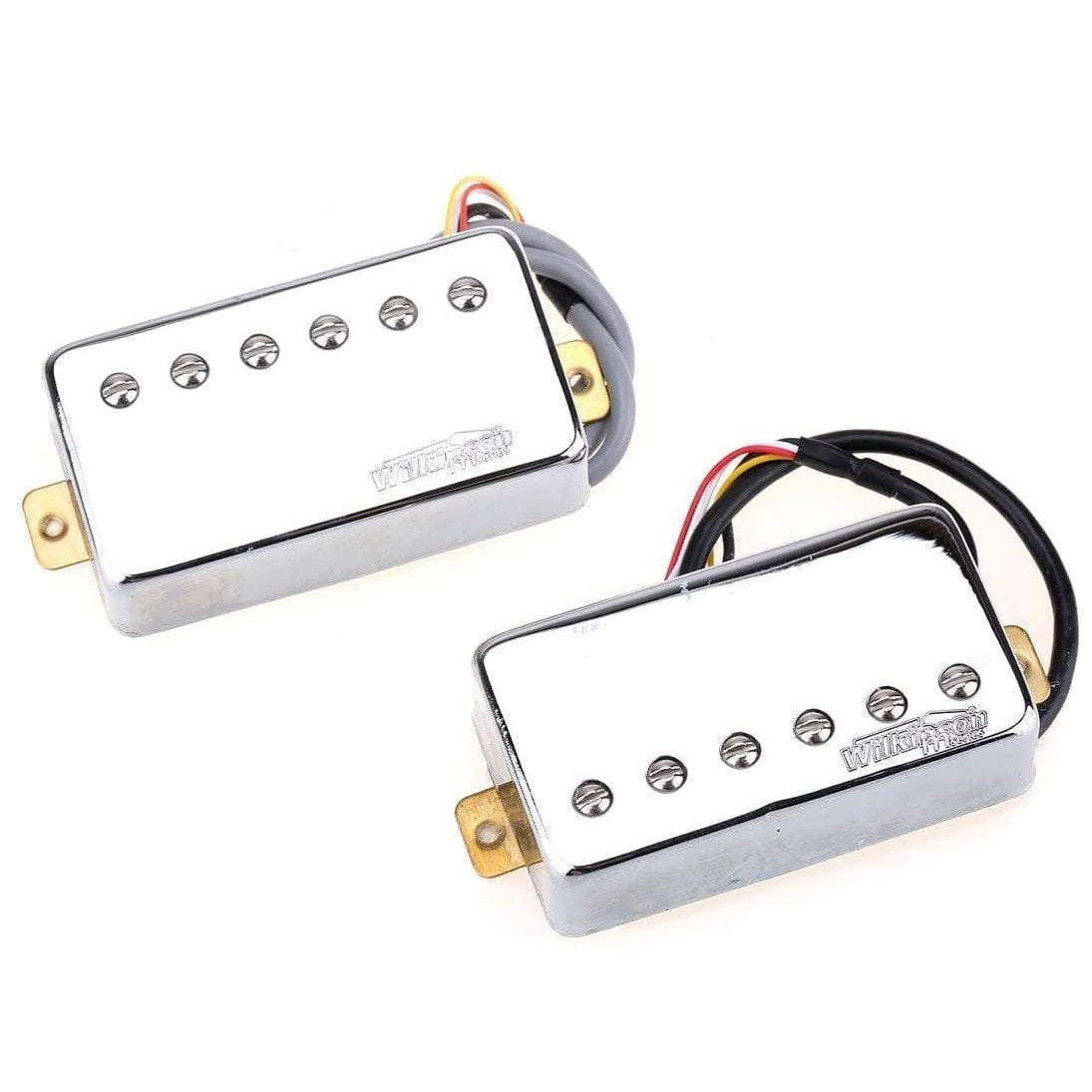 Wilkinson Classic Tone Ceramic PAF Style Humbucker Pickups for Les Paul Style Electric Guitar Chrome Chrome Full Set