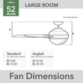 thumbnail image 2 of Hunter 52 inch Outdoor or Indoor Ceiling Fan No Light - Ceiling Fan without Light, For Patio, Porch, Garage, or Living Room, Standard Mount, 6 Blades, Wall Control - Jetty 51202, Matte Silver, 2 of 18