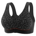 thumbnail image 2 of CFLVAEK Front Closure Bras for Women Comfort No Underwire Bralette Comfy Supportive Beauty Back Bra Elegant Print Senior Sleep Bras Black 42, 2 of 3