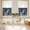 thumbnail image 4 of Christmas Snowman Kitchen Curtains and Valances Set, Gnome on Blue Snowy Night Rod Pocket Window Valance 18 Inch Window Curtain Panels for Living Room Bedroom Laundry, 27.5x24in, 3 Pieces, 4 of 7