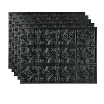 FASÄDE Traditional Style 1 Decorative Vinyl 18in x 24in Backsplash Panel in Brushed Onyx (5 Pack)