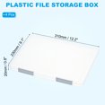 thumbnail image 2 of Uxcell Clear A4 File Portable Project Case with Buckle Plastic Storage Box for 8.5" x 11" Letter Paper Scrapbook Paper Storage Boxes, 4Pcs, 12.2"x9.1"x0.8", Light Gray, 2 of 6