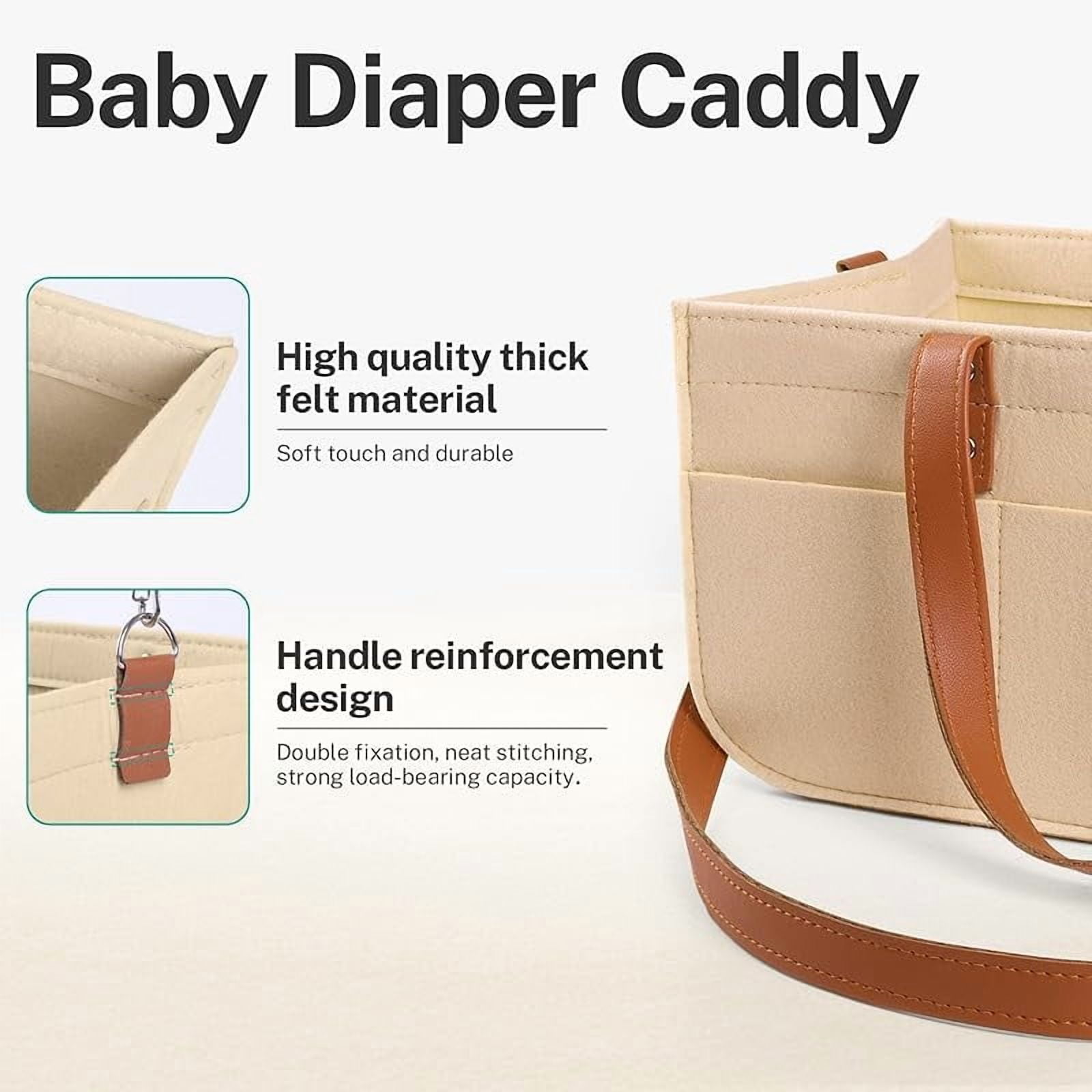Diaper Caddy Bag,Car Organizer and Storage,Caddy Organizers with Handles and Straps, Baby Bottle Organizer for Nursery,Portable Baby Diaper Caddy