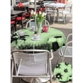 thumbnail image 5 of Outdoor Tablecloth with Umbrella Hole for Patio/Picnic/Party/Camping, Black Green Football Waterproof Table Cloth Round Cover Washable, Grassland Modern Sporty Aesthetic (Dia 60"), 5 of 9