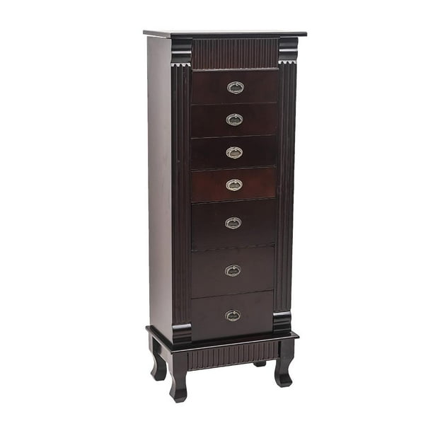 UBesGoo Jewelry Armoire with Makeup Mirror, Divided Top Storage