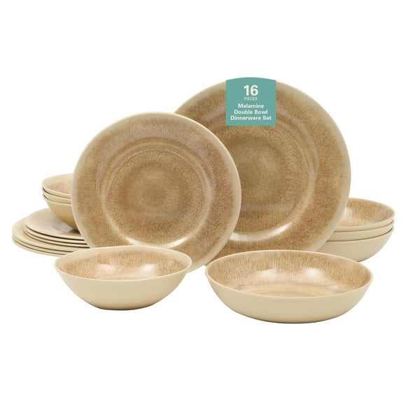Juego de vajilla Gibson Home Casper Court de 16 piezas, color beige