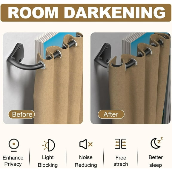 JUNCHI-Black Wrap Around Curtain Rods for Windows 28 to 48 inch,2 Pack 5/8 inch Industrial Telescoping Curtain Rod, Blackout Rods for Bedroom & Outdoor, Adjustable from 30 to 48 Inches