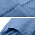 thumbnail image 4 of Pafei Tyugd Linen Pants Men Casual Summer Comfy Breathable Cotton Pants with Pockets Elastic Waist Loose Fit Straight Leg Beach Pants Light Blue 4XL, 4 of 8