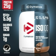 Dymatize ISO100 Hydrolyzed Whey Isolate Protein Powder, 25g Protein, Fudge Brownie, 20 Servings