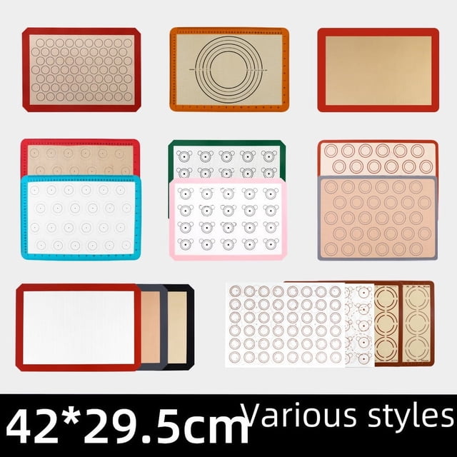 42*29,5 almohadilla para hornear de fibra de vidrio de silicona herramientas para hornear almohadilla para hornear galletas espesadas almohadilla para amasar de silicona para macarrones