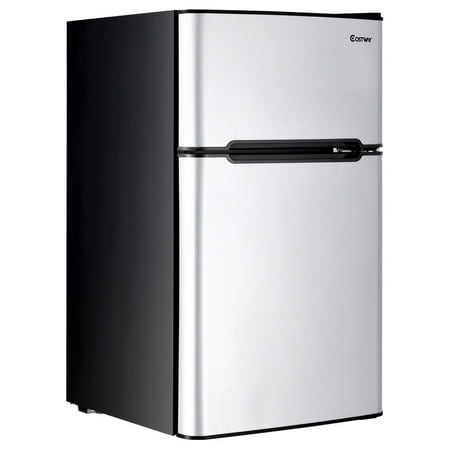 Sears Bottom Freezer Refrigerators - Costway Stainless Steel Refrigerator Small Freezer Cooler Fridge Compact 3.2 cu ft. Unit
