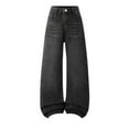 thumbnail image 4 of Gubotare Girls Pants Jeans Girl's Graphic Jeans Print Jeans Elastic High Waisted Straight Leg Denim Pants Size 15-16 (Black,15-16 Years), 4 of 4